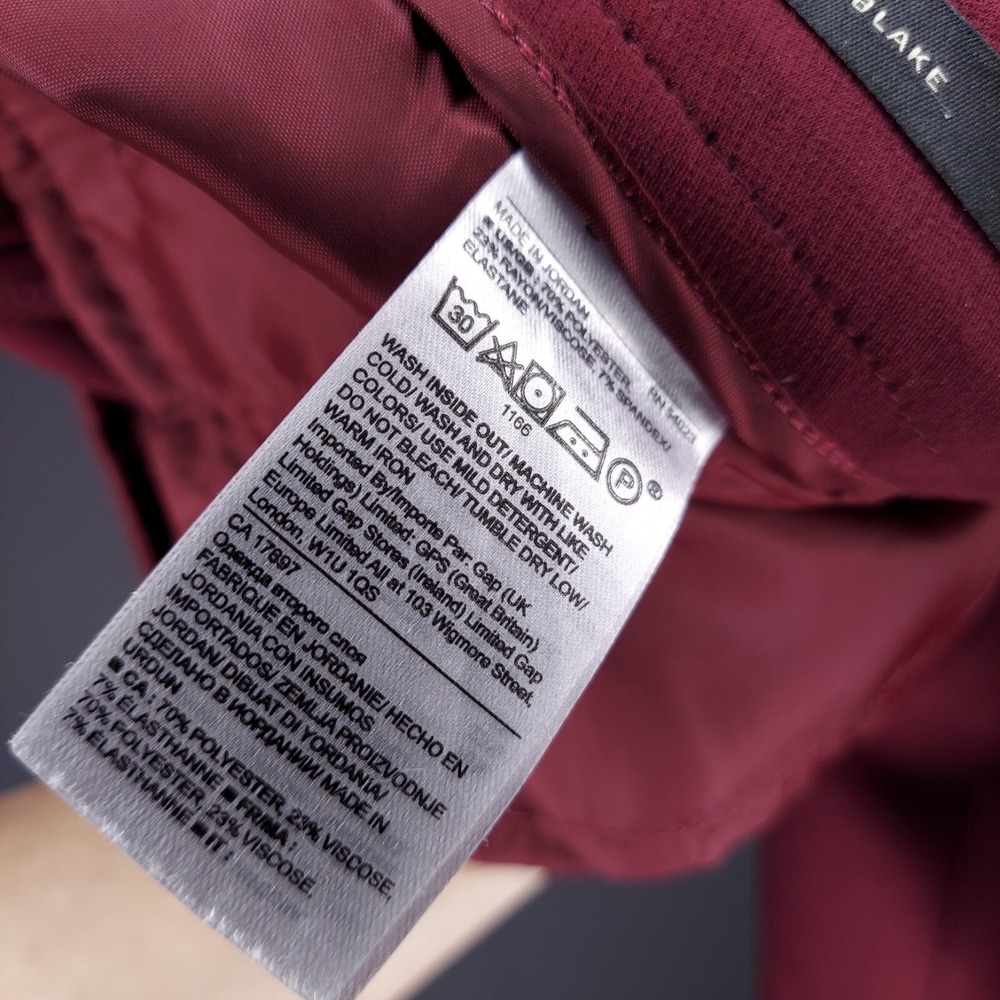 Banana Republic Blake Trouser  Pants Women 6 Burgundy Wide Leg Pocket 32X30 - Picture 10 of 11